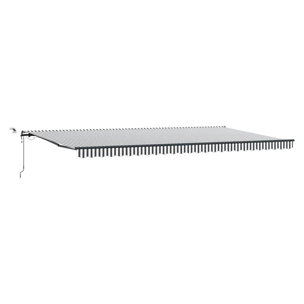 Automatinė ištraukiama markizė su LED lemputėmis, antracito ir baltos spalvos, 600x300 cm