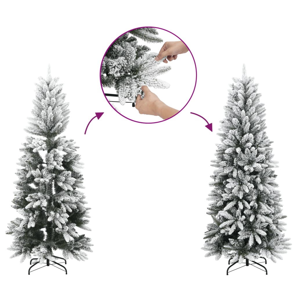 Dirbtinė siaura Kalėdų eglutė SNOWY, 120cm