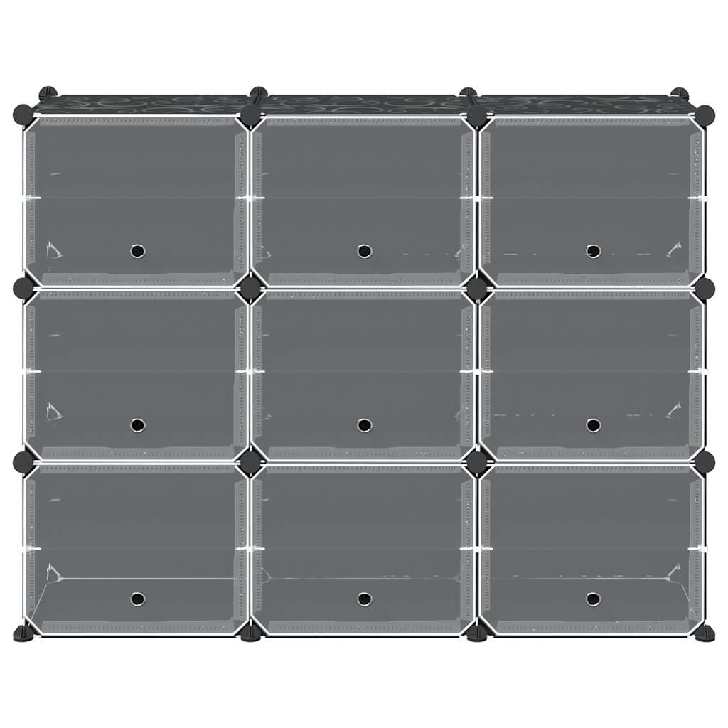 Storage Cube Organizer su 9 kubeliais ir durelėmis juodas PP