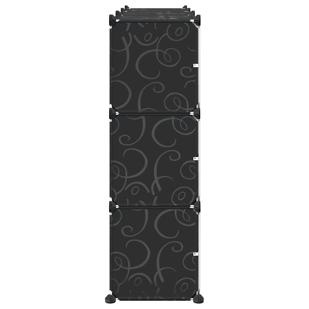 Storage Cube Organizer su 9 kubeliais ir durelėmis juodas PP