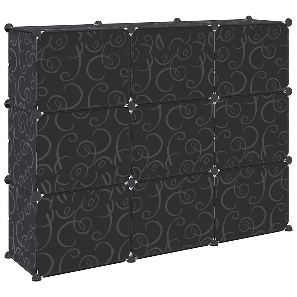 Storage Cube Organizer su 9 kubeliais ir durelėmis juodas PP