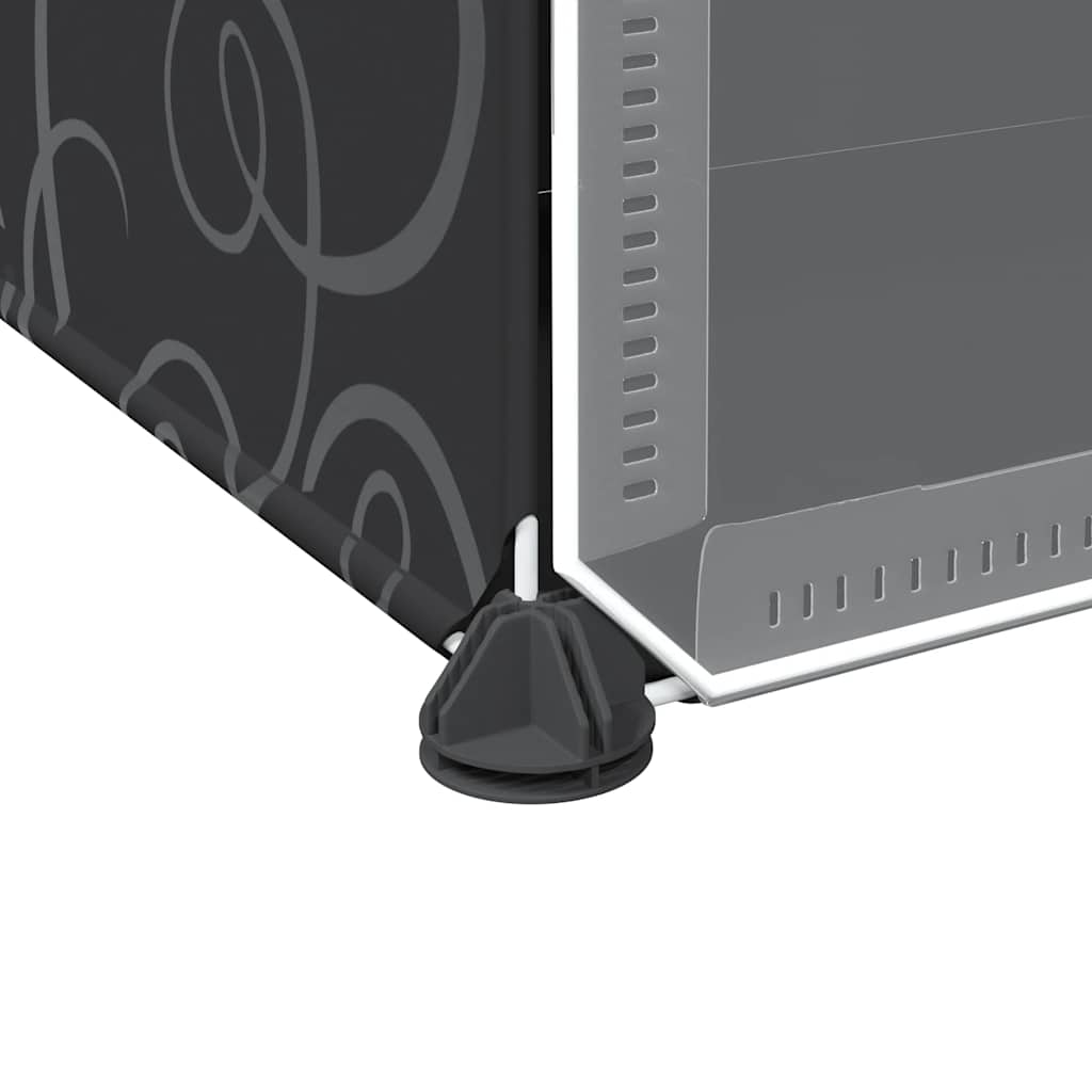 12-Cube Storage Cube Organizer with Doors Black PP