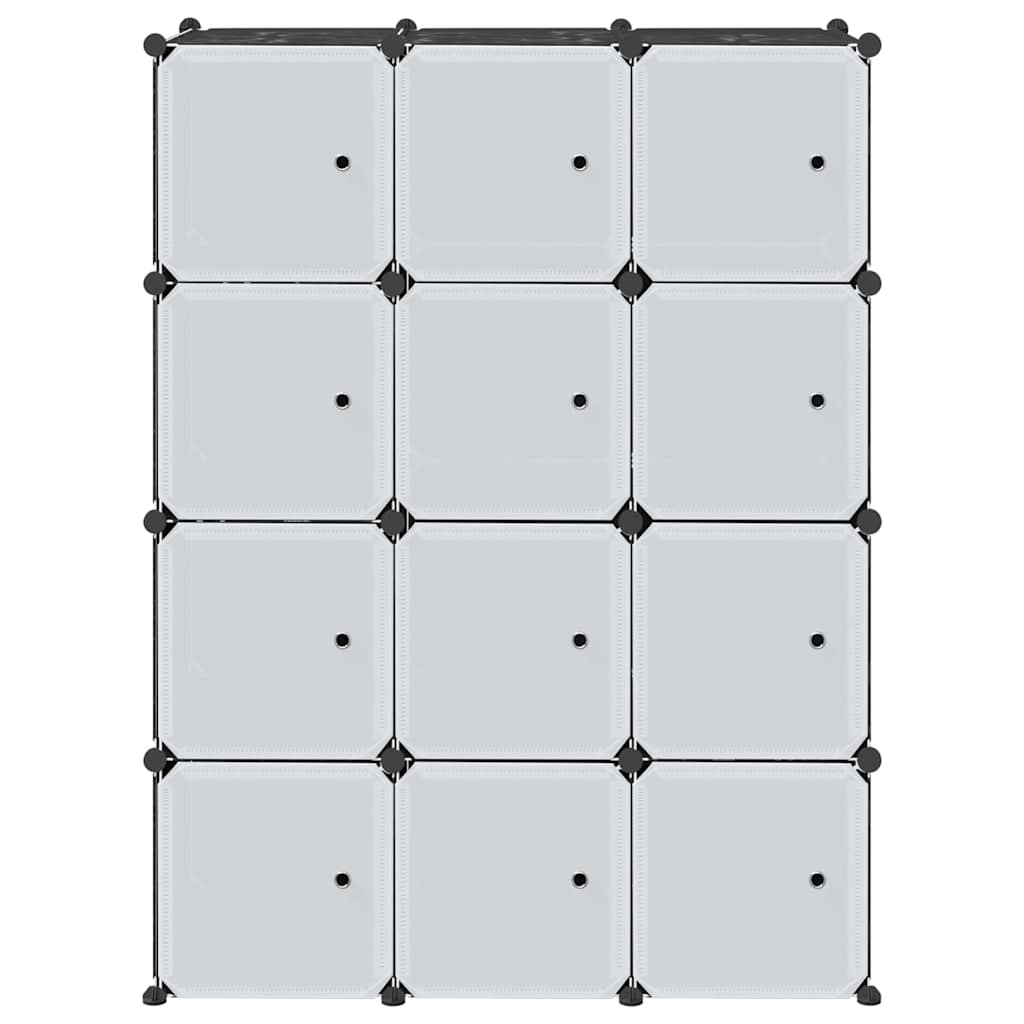 Storage Cube Organizer with 12 Cubes and Hanging Rods PP
