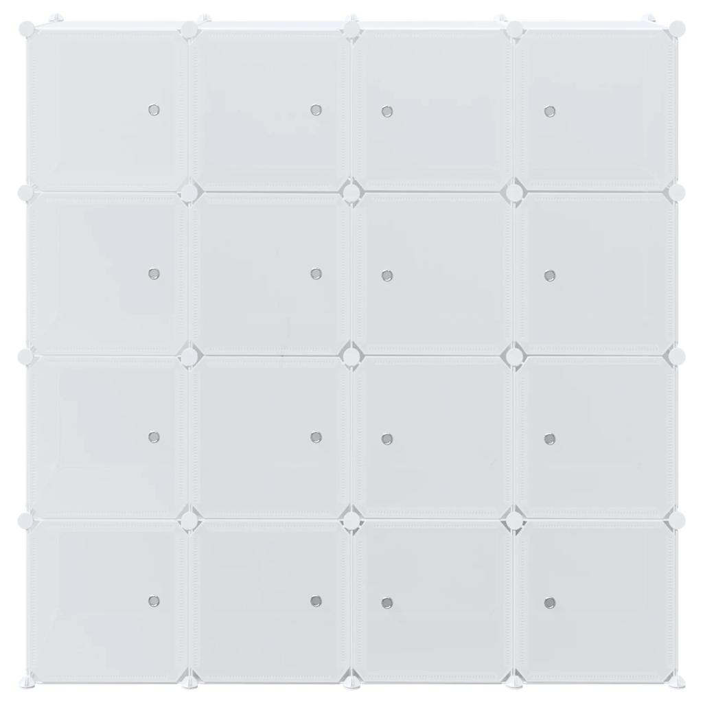 Storage Cube Organizer su 16 kubelių ir pakabinamų strypų PP