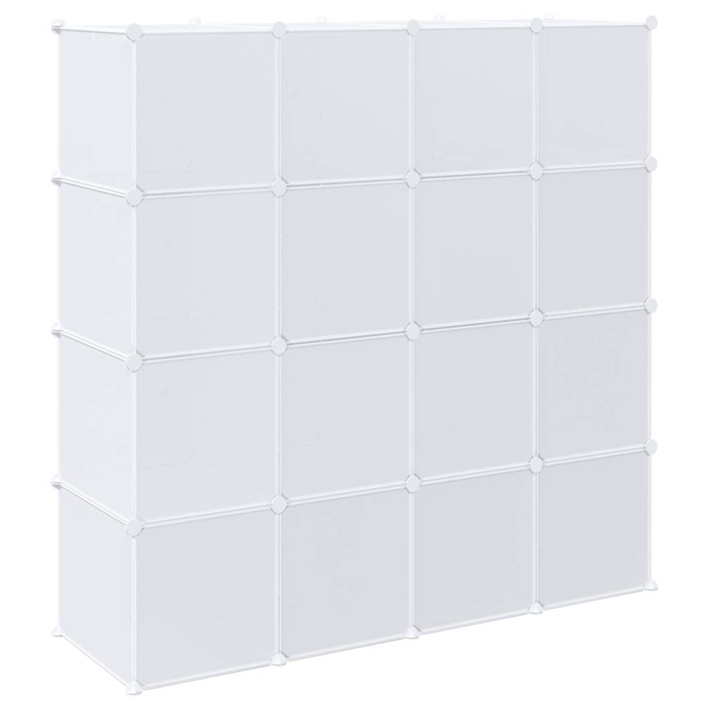 Storage Cube Organizer su 16 kubelių ir pakabinamų strypų PP