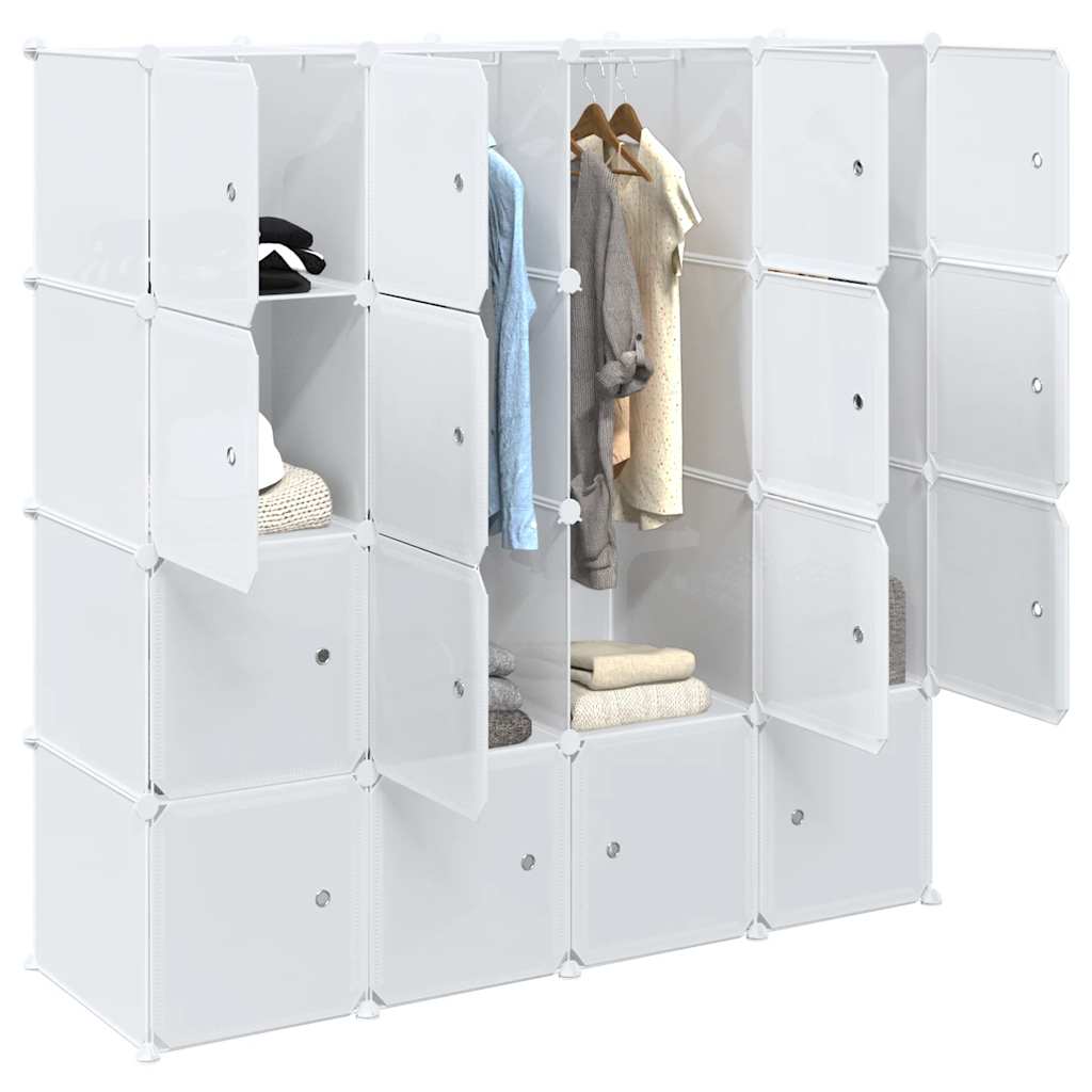 Storage Cube Organizer su 16 kubelių ir pakabinamų strypų PP