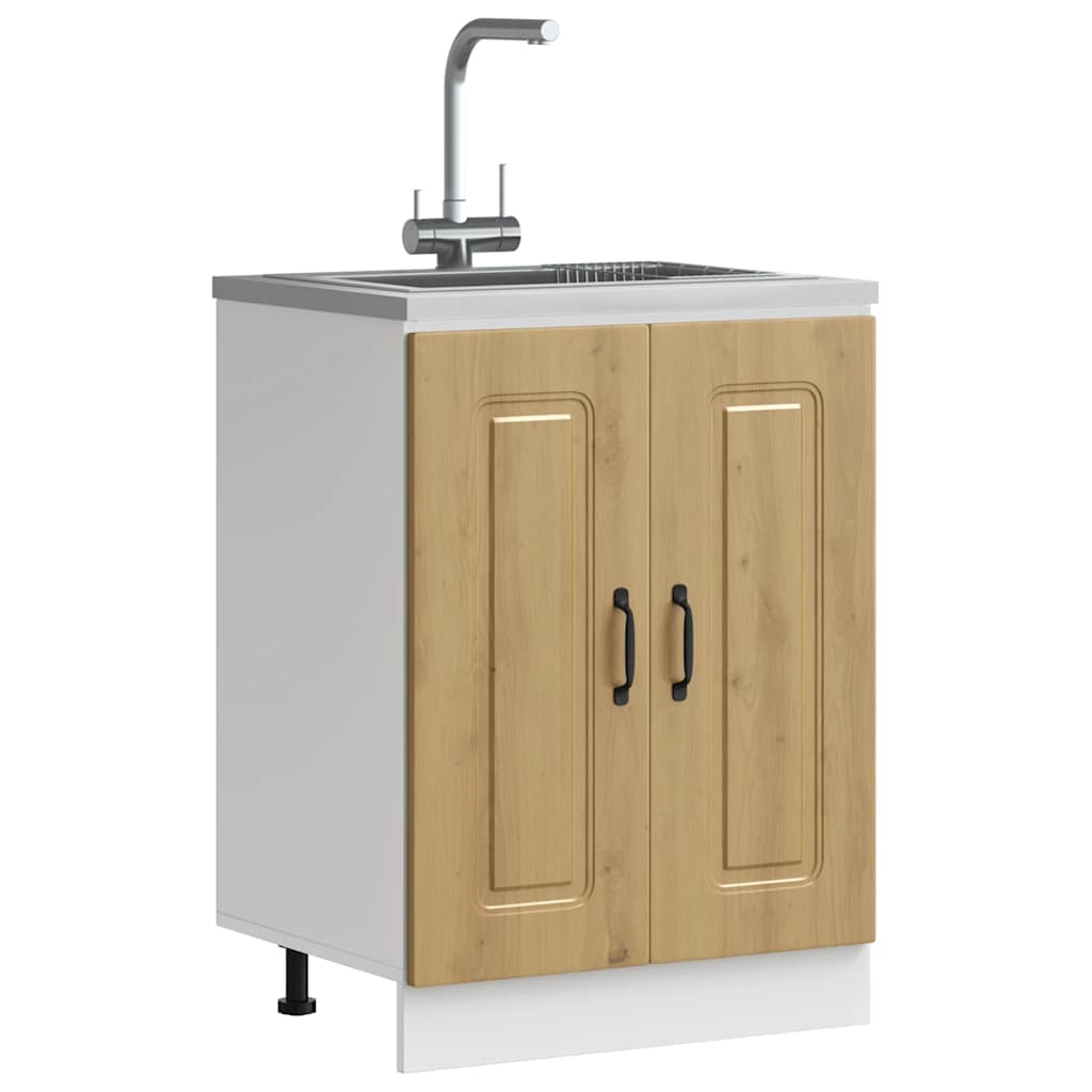 Sink base cabinet, Kalmar, artisano, 60x46x81.5 cm