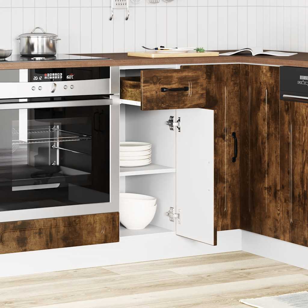 Kitchen cabinet, Kalmar, smoked oak, engineered wood