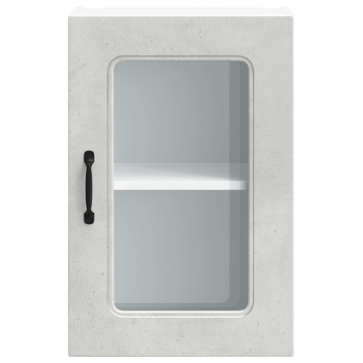 Kitchen cabinet with glass doors, Kalmar, concrete grey