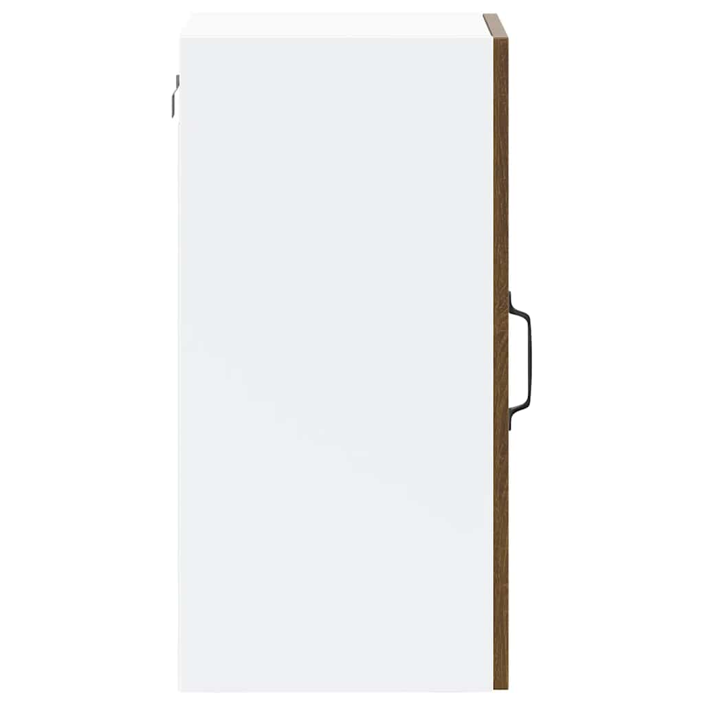 Kalmar kitchen cabinet with glass doors, brown oak