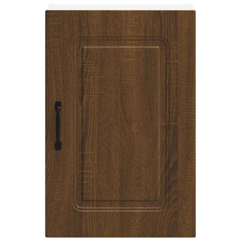 Wall kitchen cabinet, Kalmar, brown oak, wood