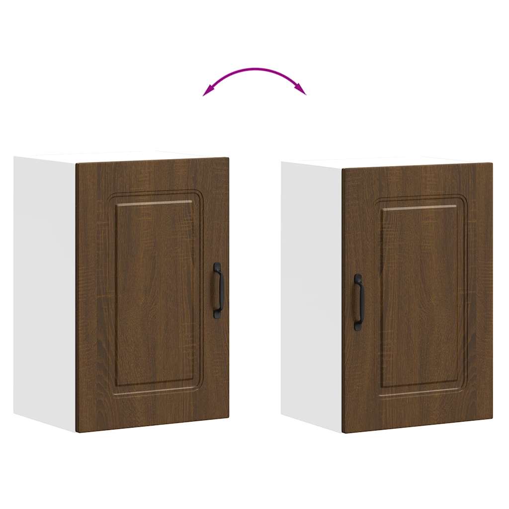 Wall kitchen cabinet, Kalmar, brown oak, wood