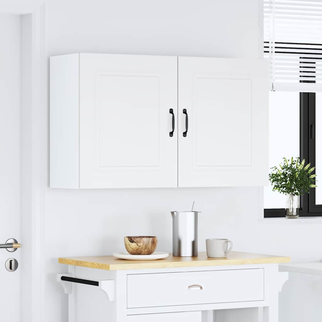 Wall Kitchen Cabinets 2 pcs "Kalmar" White Engineered Wood