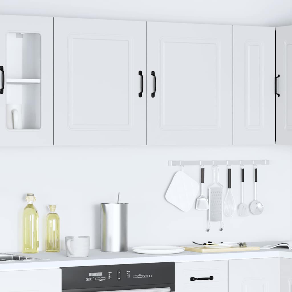 Wall Kitchen Cabinets 2 pcs "Kalmar" White Engineered Wood