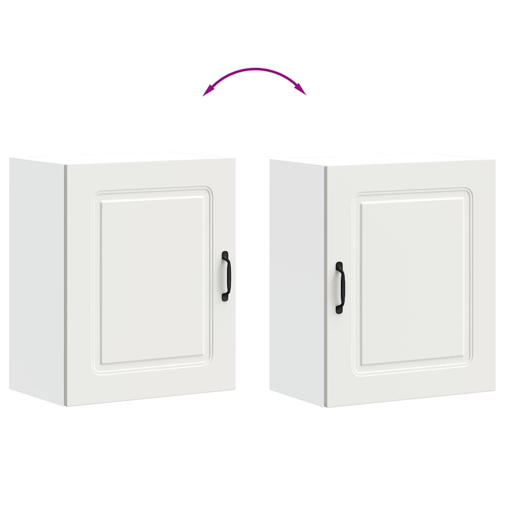 Wall Kitchen Cabinets 2 pcs "Kalmar" White Engineered Wood