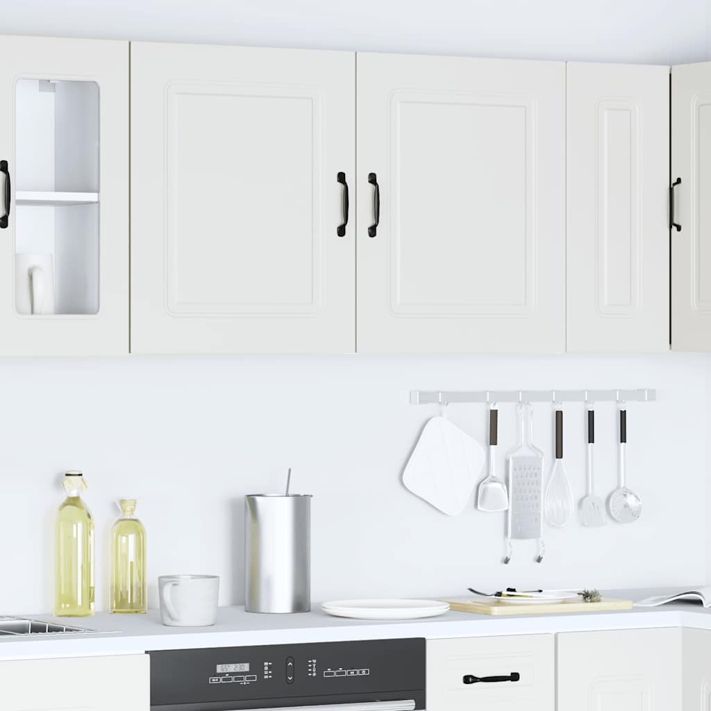Wall Kitchen Cabinets 2 pcs "Kalmar" White Engineered Wood