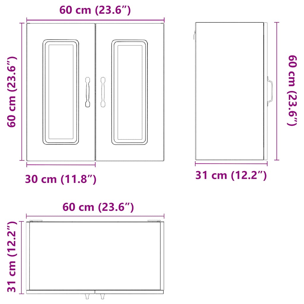Wall kitchen cabinet, Kalmar, sonoma oak, wood