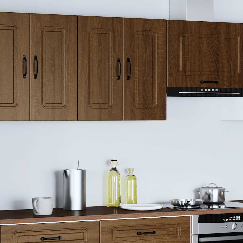 Wall kitchen cabinet, Kalmar, brown oak, wood