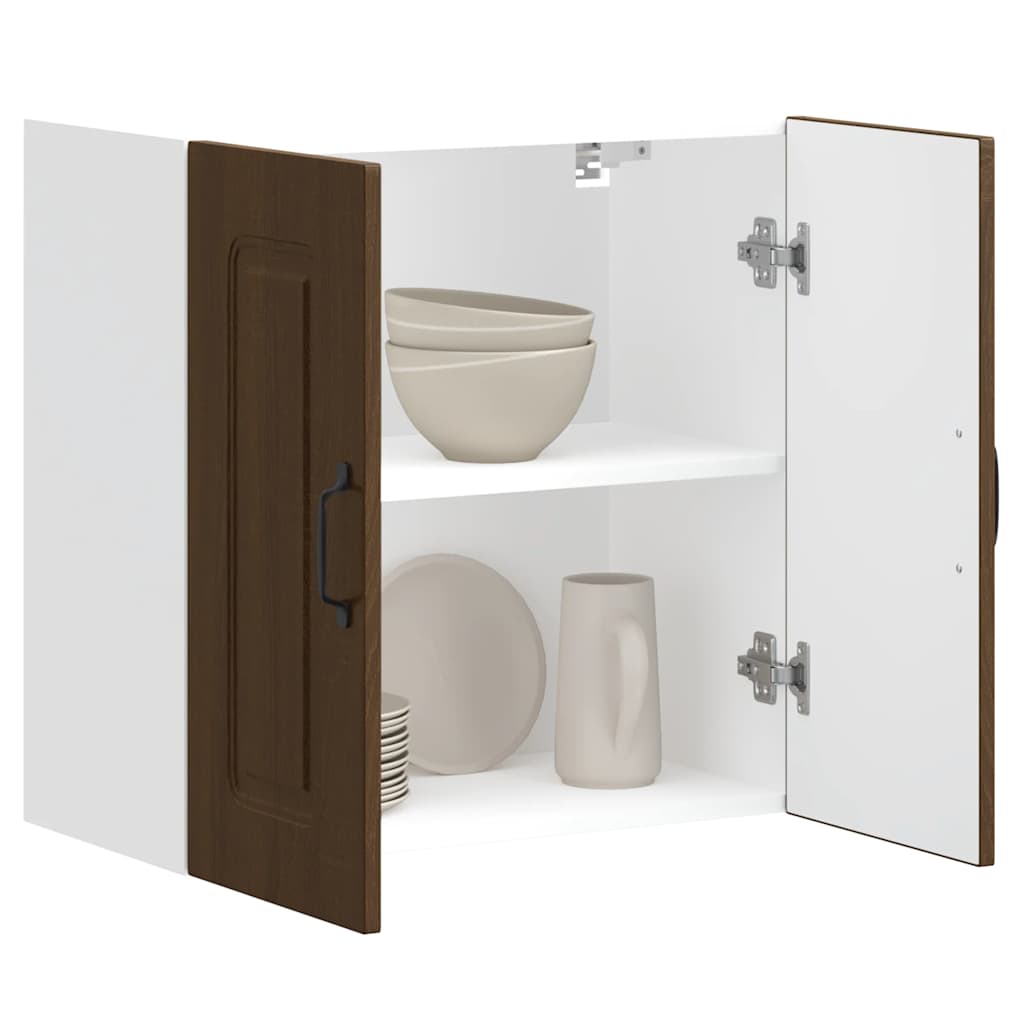 Wall kitchen cabinet, Kalmar, brown oak, wood
