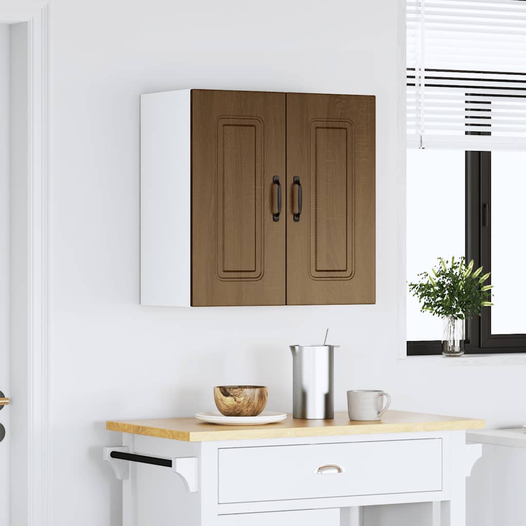 Wall kitchen cabinet, Kalmar, brown oak, wood