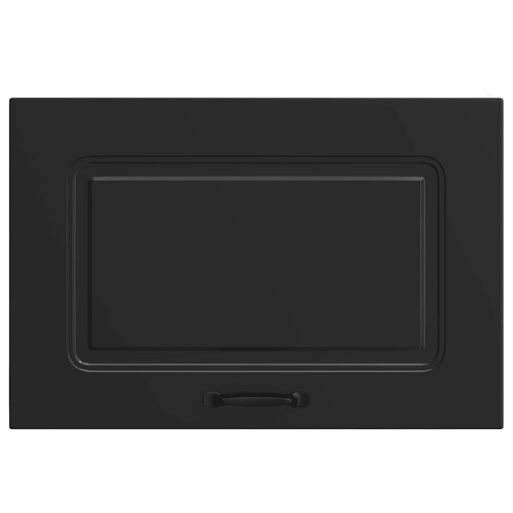 Wall kitchen cabinet, Kalmar, black, engineered wood