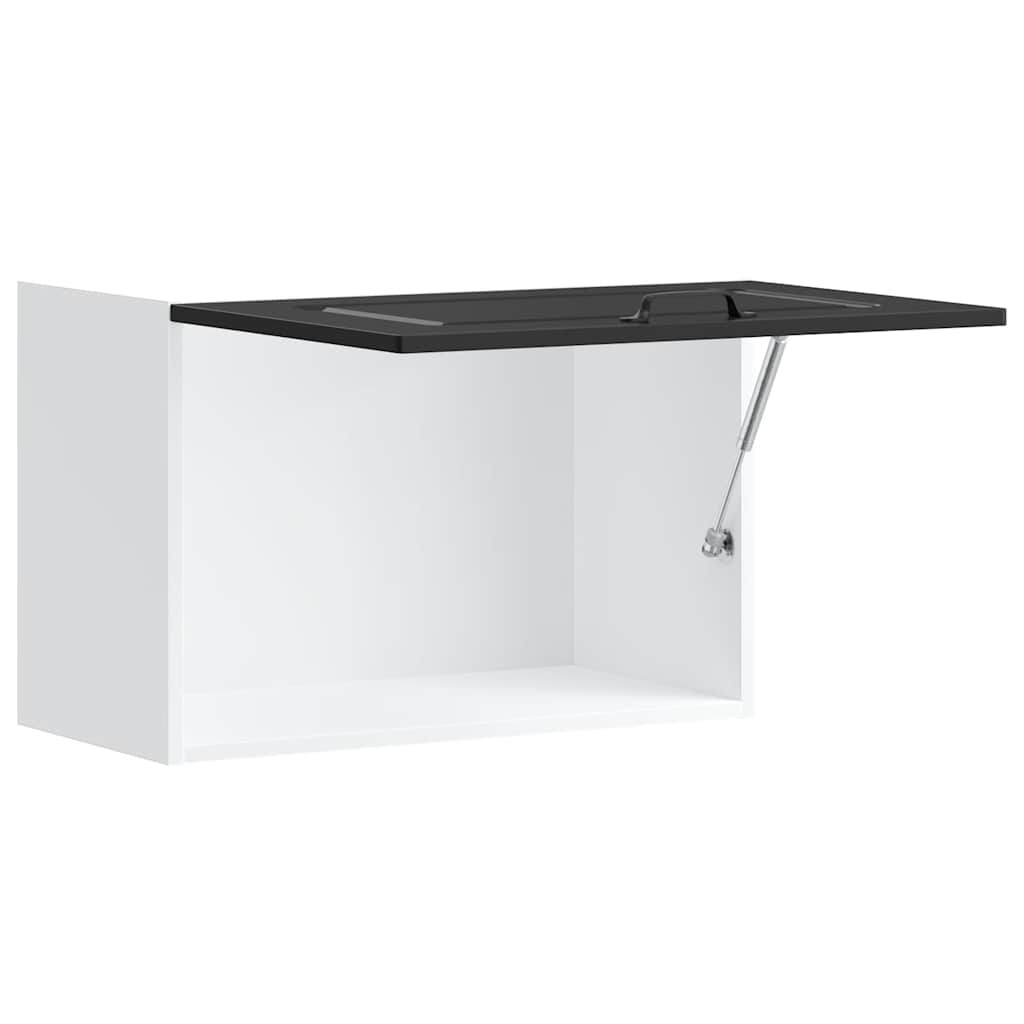 Wall kitchen cabinet, Kalmar, black, engineered wood