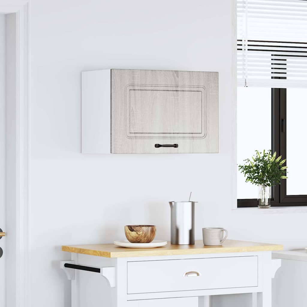 Wall kitchen cabinet, Kalmar, grey, engineered wood