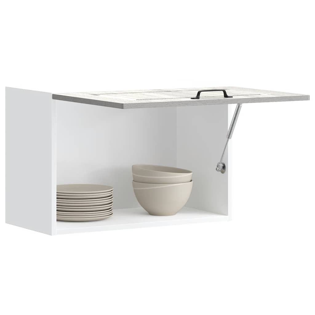Wall kitchen cabinet, Kalmar, grey, engineered wood