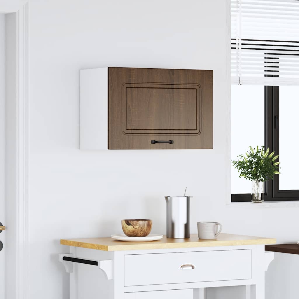 Wall kitchen cabinet, Kalmar, brown oak, wood