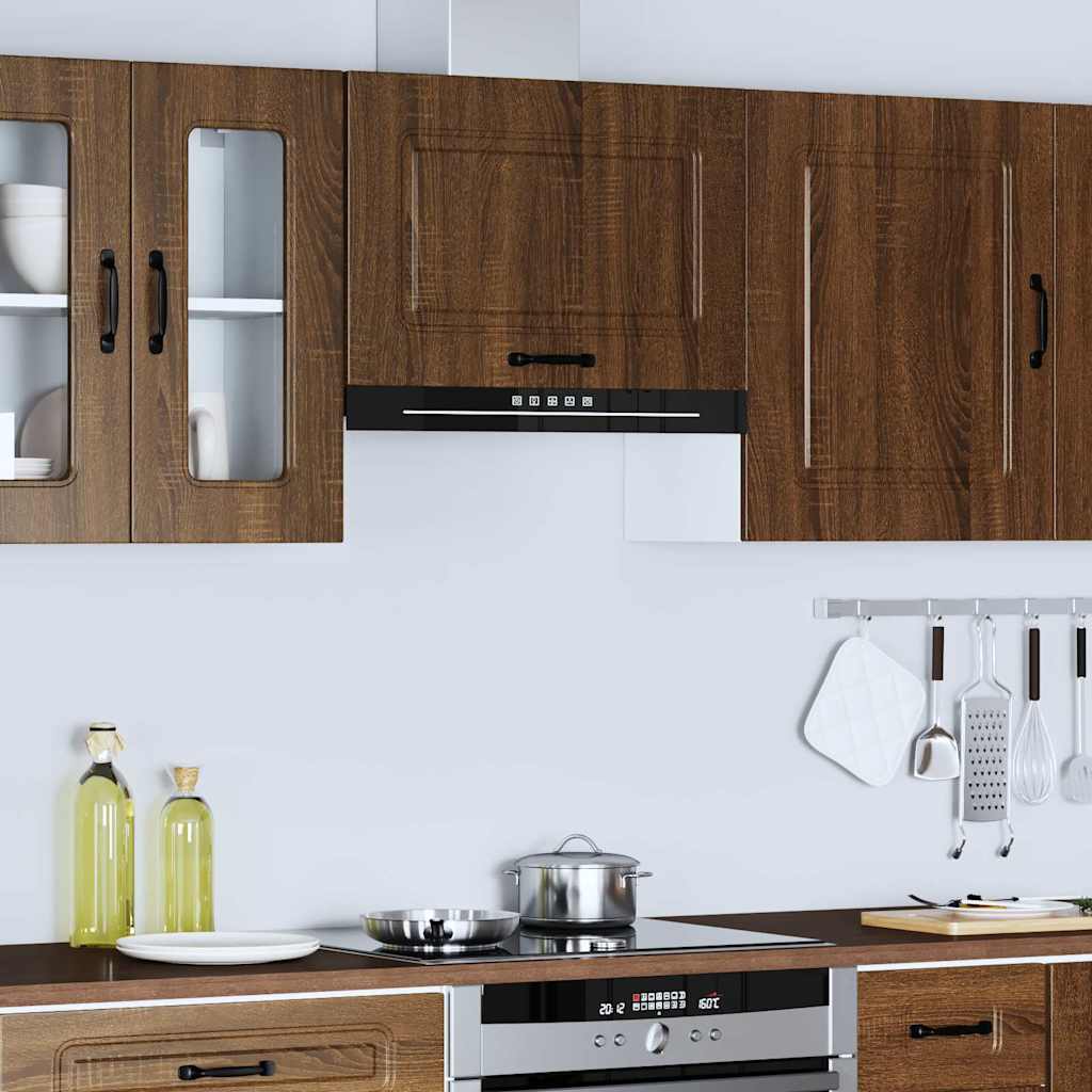 Wall kitchen cabinet, Kalmar, brown oak, wood