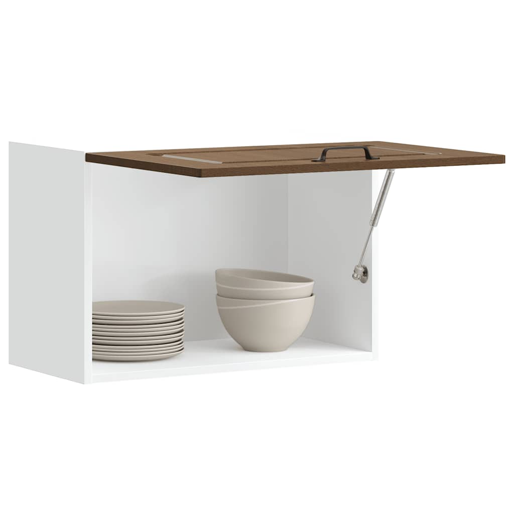 Wall kitchen cabinet, Kalmar, brown oak, wood