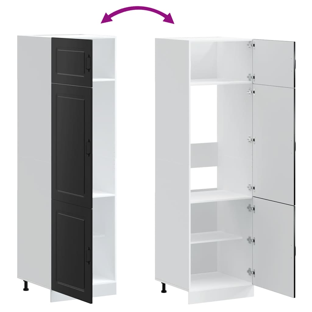 Kitchen Cabinet "Kalmar" Black Engineered Wood