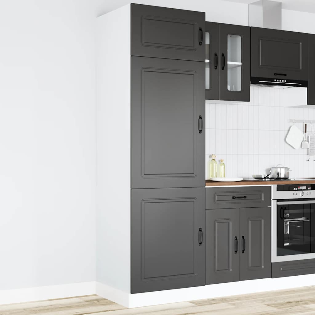 Kitchen Cabinet "Kalmar" Black Engineered Wood