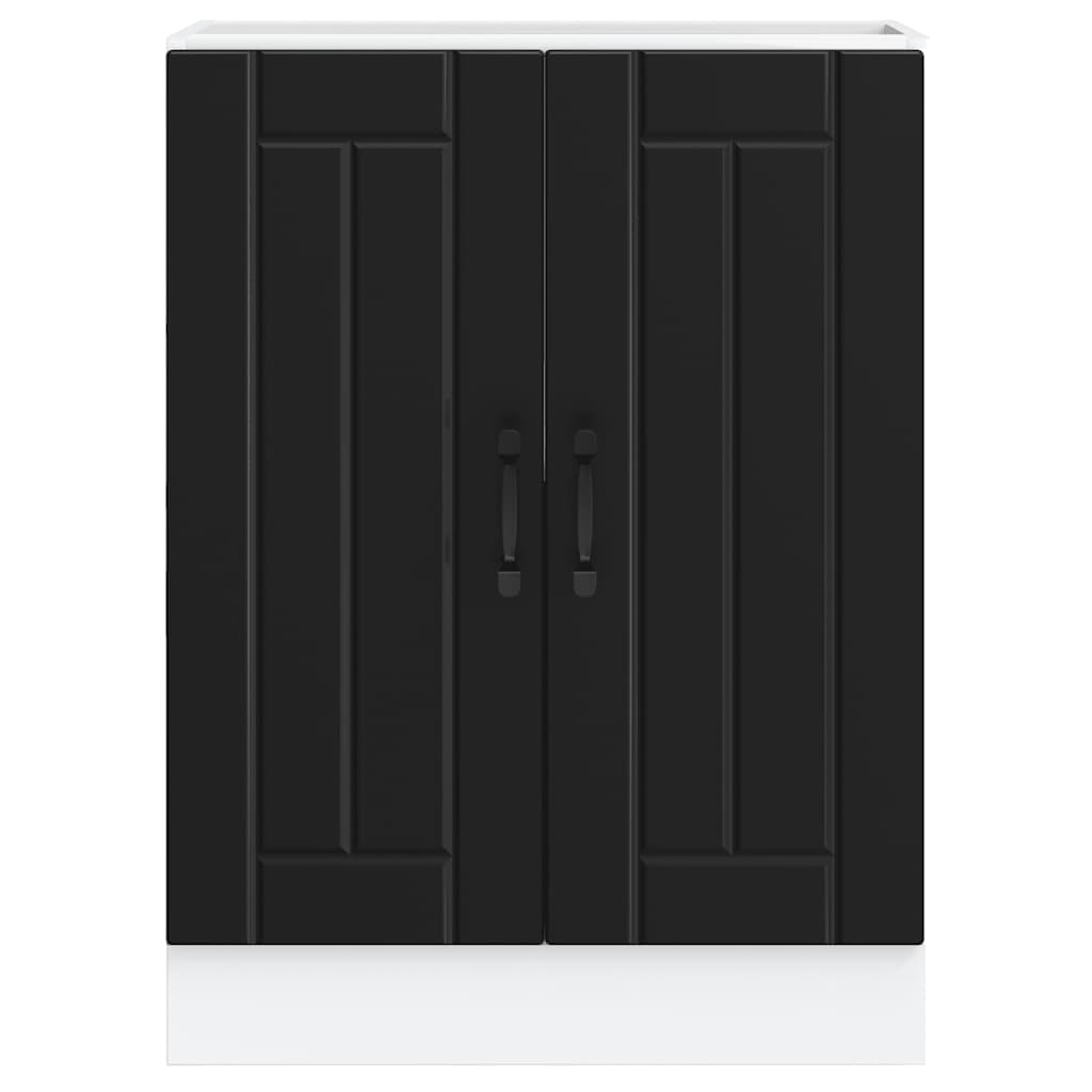 "Lucca" Black Engineered Wood Sink Base Cabinet