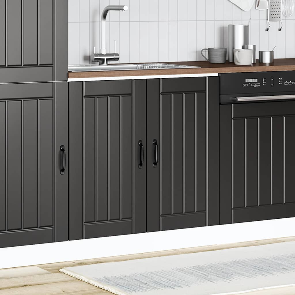 kriauklės pagrindo spintelė "Lucca" Black Engineered Wood