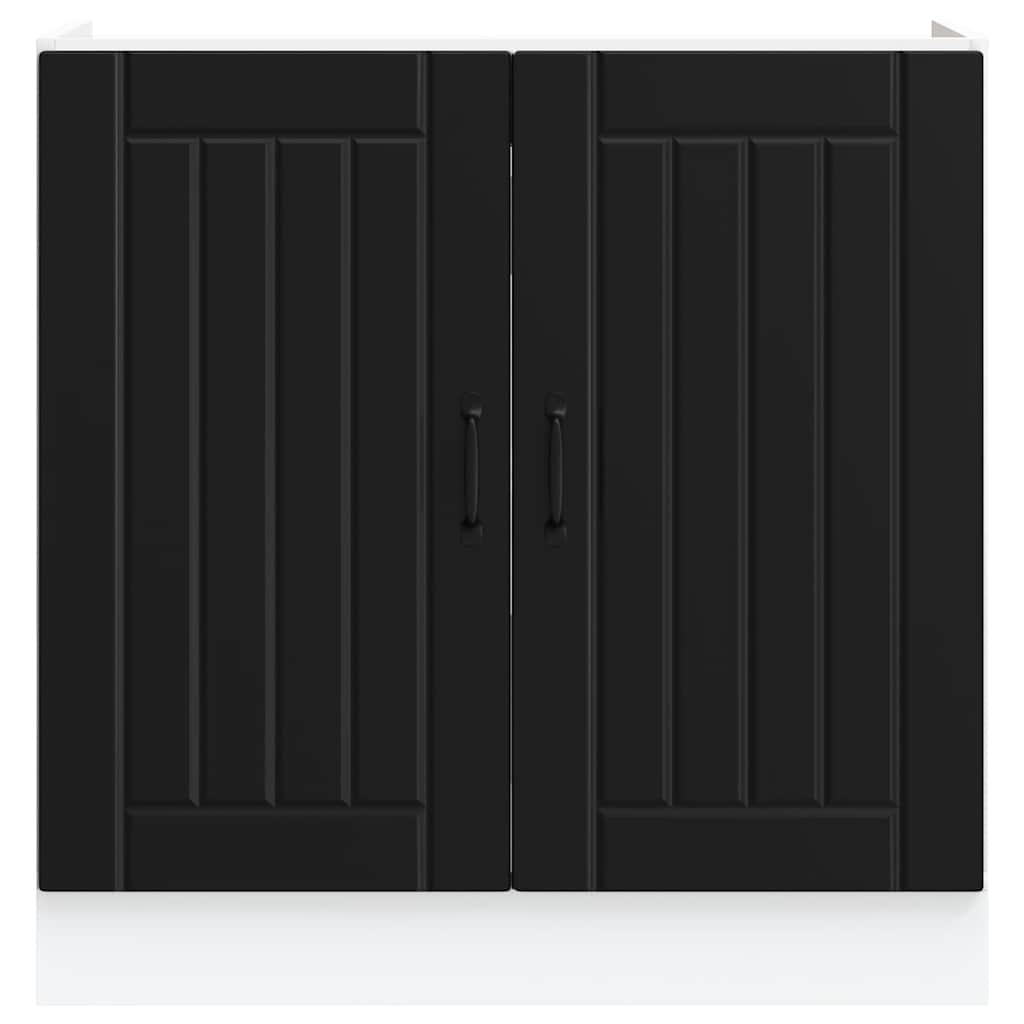kriauklės pagrindo spintelė "Lucca" Black Engineered Wood