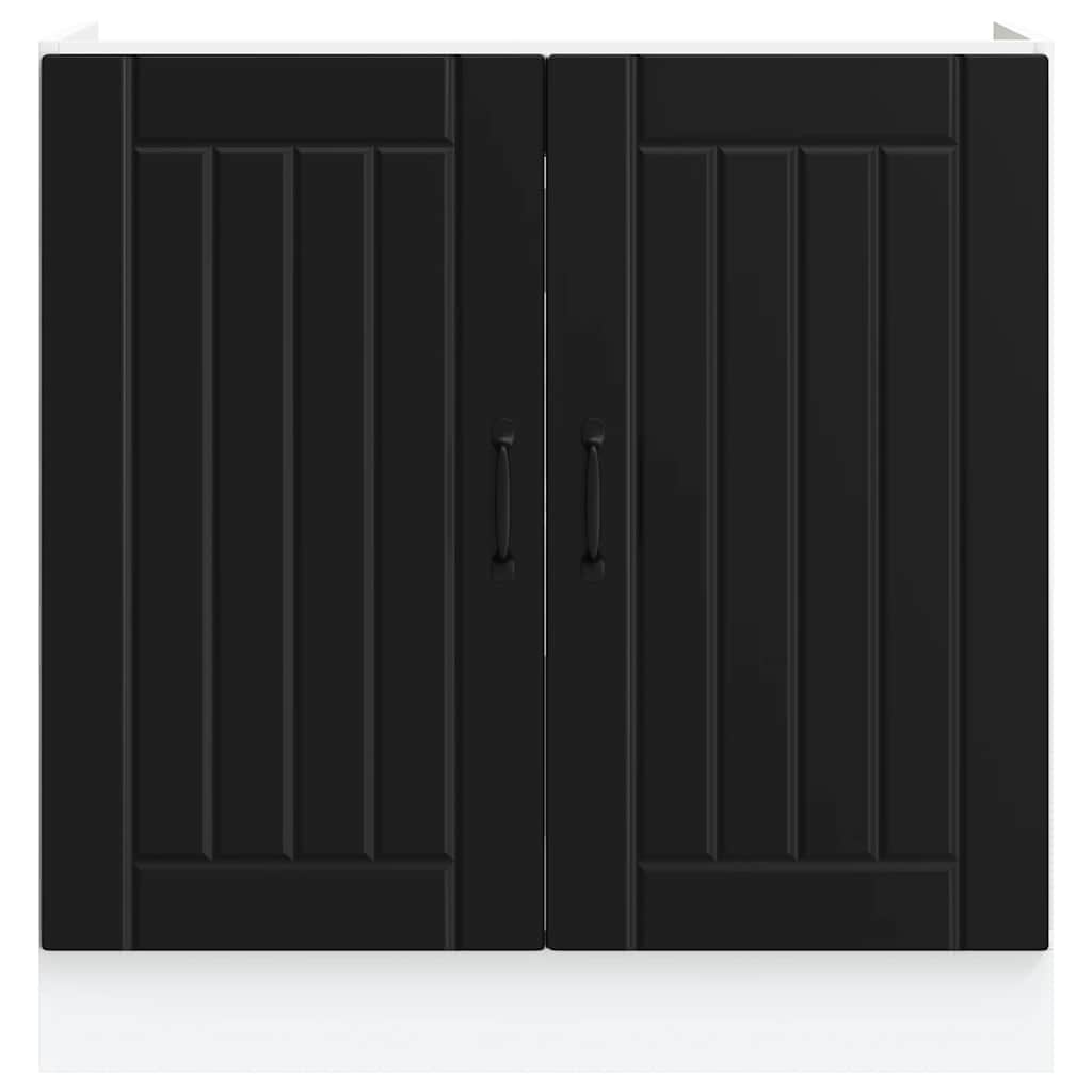 kriauklės pagrindo spintelė "Lucca" Black Engineered Wood