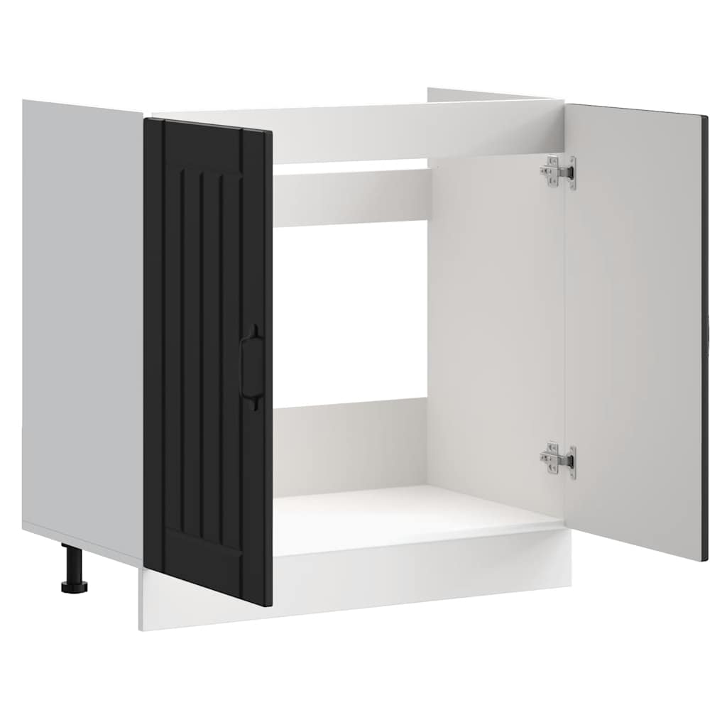 kriauklės pagrindo spintelė "Lucca" Black Engineered Wood