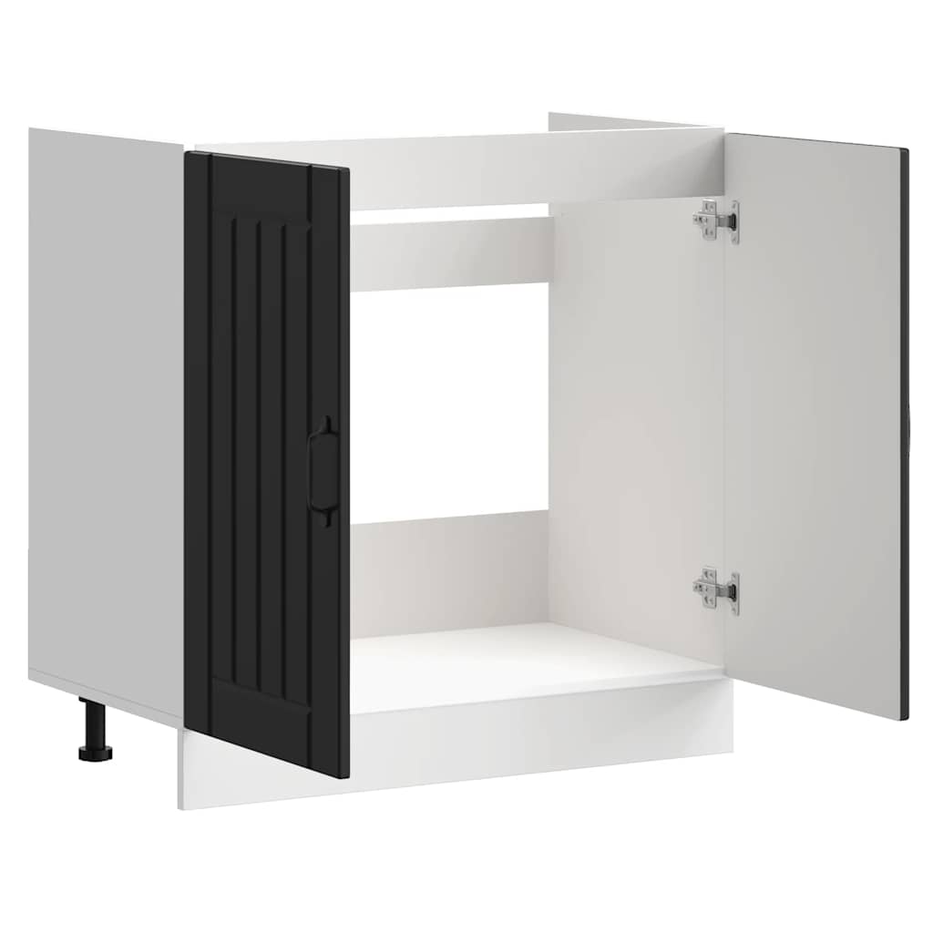 kriauklės pagrindo spintelė "Lucca" Black Engineered Wood