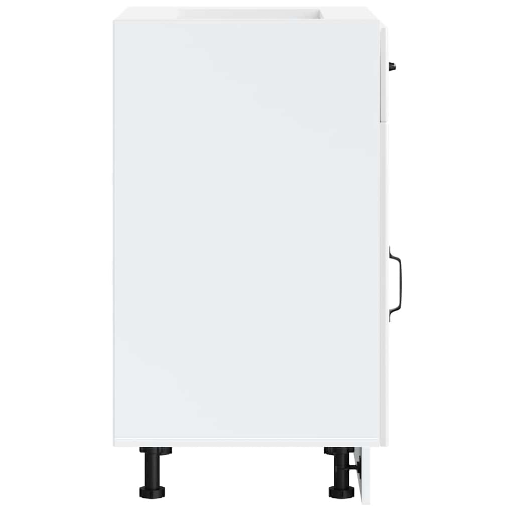 Virtuvės spintelė, Lucca, balta, apdirbta mediena