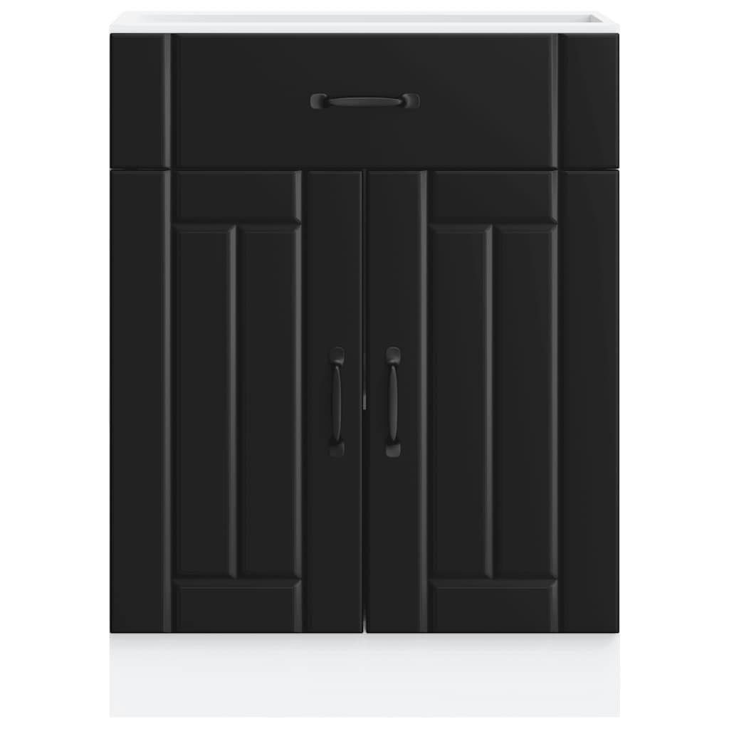 Kitchen cabinet, Lucca, black, engineered wood