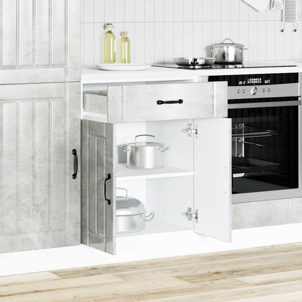 Kitchen cabinet, Lucca, concrete grey, engineered wood