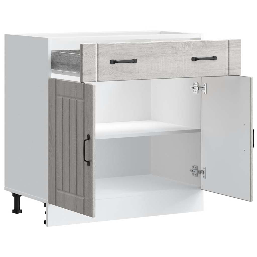Kitchen cabinet, Lucca, grey, engineered wood