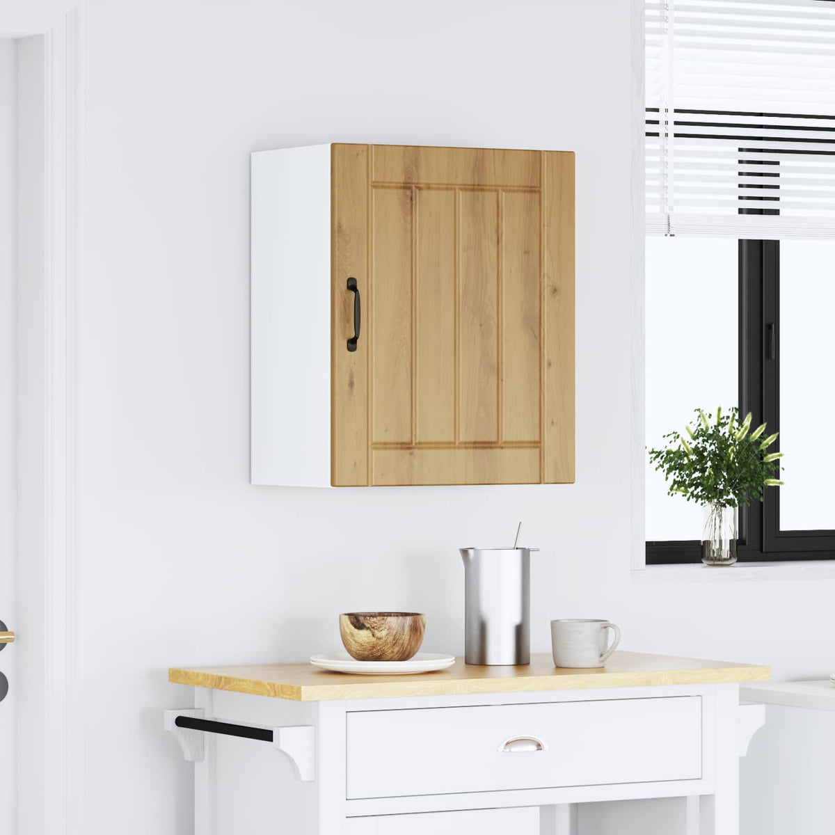 "Lucca" Wall Kitchen Cabinet, Artisan Oak Engineered Wood