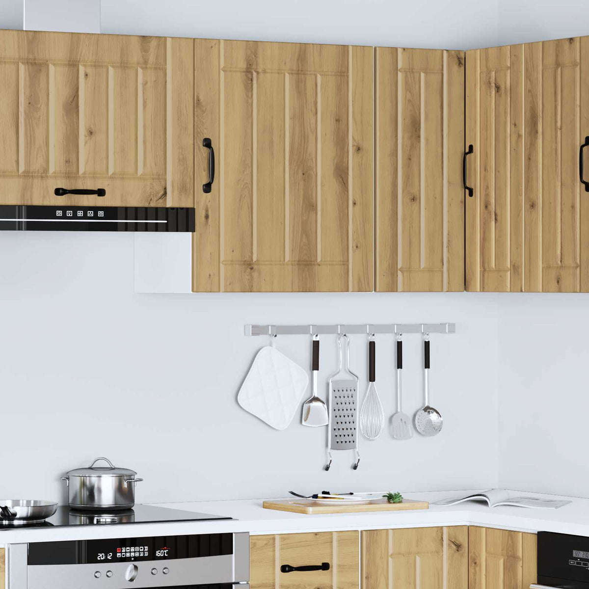 "Lucca" Wall Kitchen Cabinet, Artisan Oak Engineered Wood
