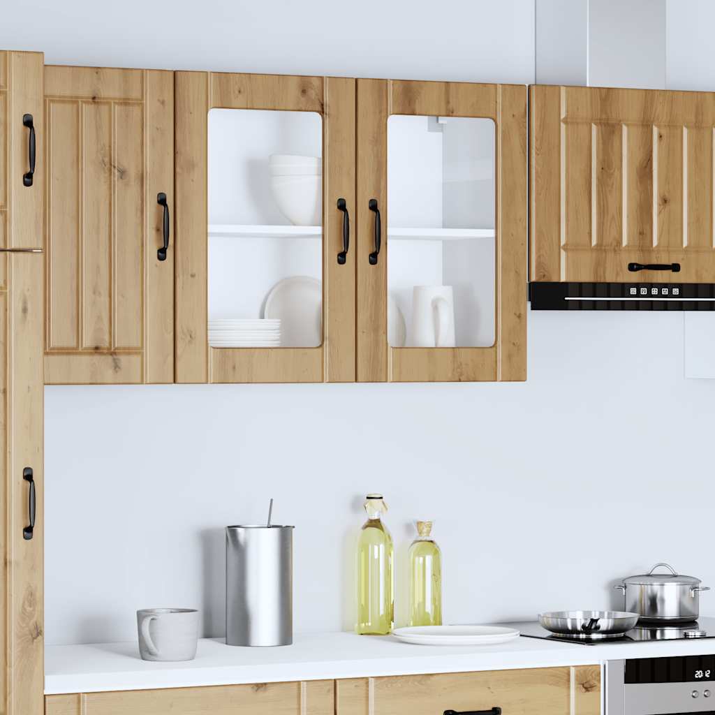Lucca wall kitchen cabinet with glass doors