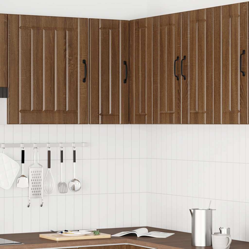 Lucca Corner Wall Kitchen Cabinet, Brown Oak