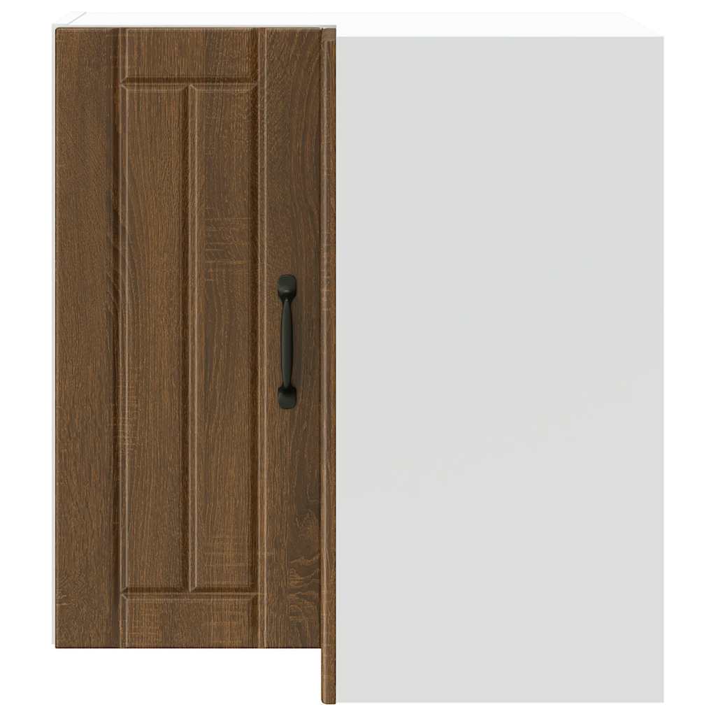 Lucca Corner Wall Kitchen Cabinet, Brown Oak