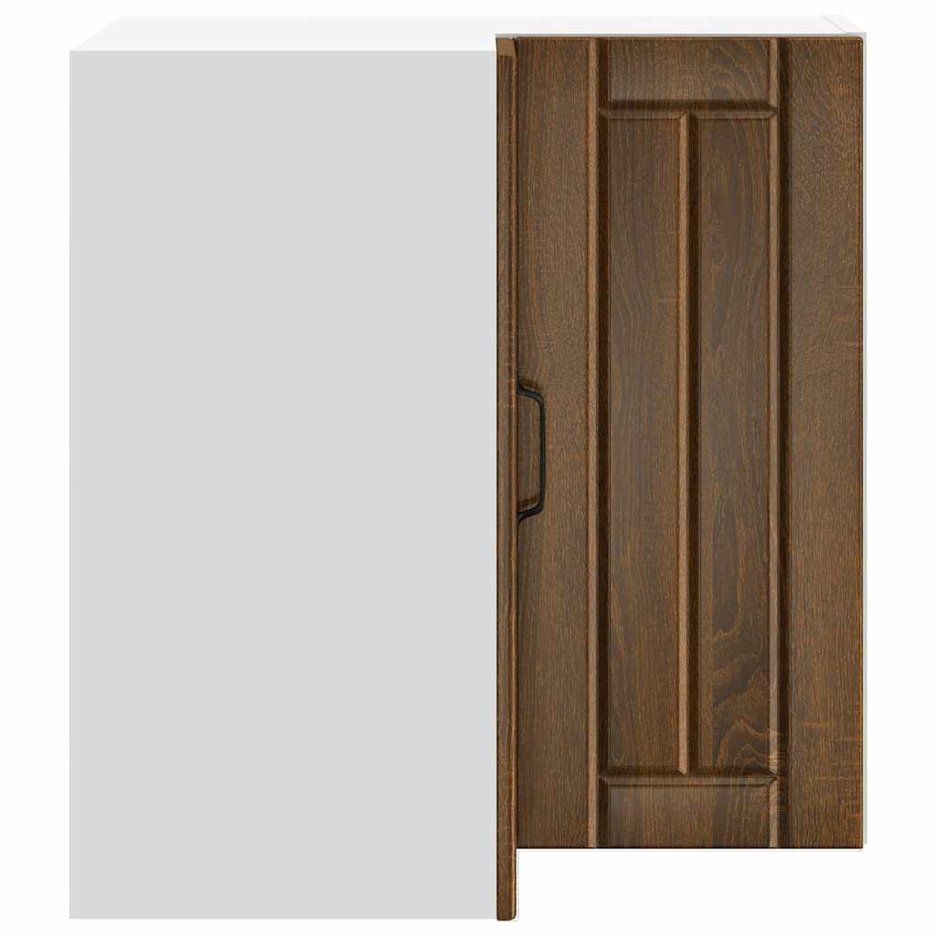 Lucca Corner Wall Kitchen Cabinet, Brown Oak