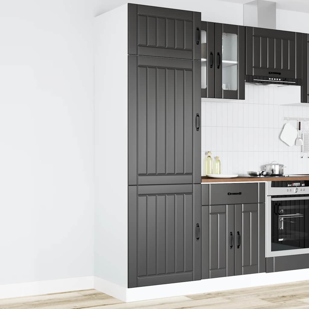"Lucca" Black Engineered Wood Kitchen Cabinet